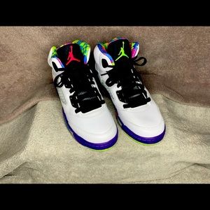 Jordan Kids Sneakers White with Black, Purple & Neon Accents